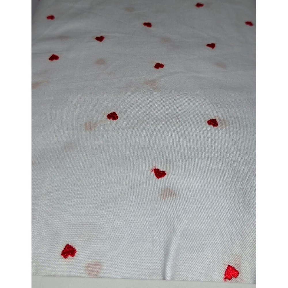 NEW 44"W Draper James Premium Medium Weight Cotton Embroidered Red Hearts By Yd